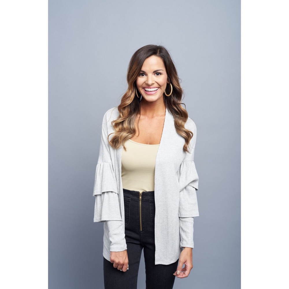 Gray cardigan with Bell Sleeves
